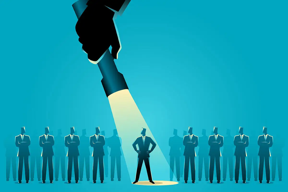 A man standing out from the crowd