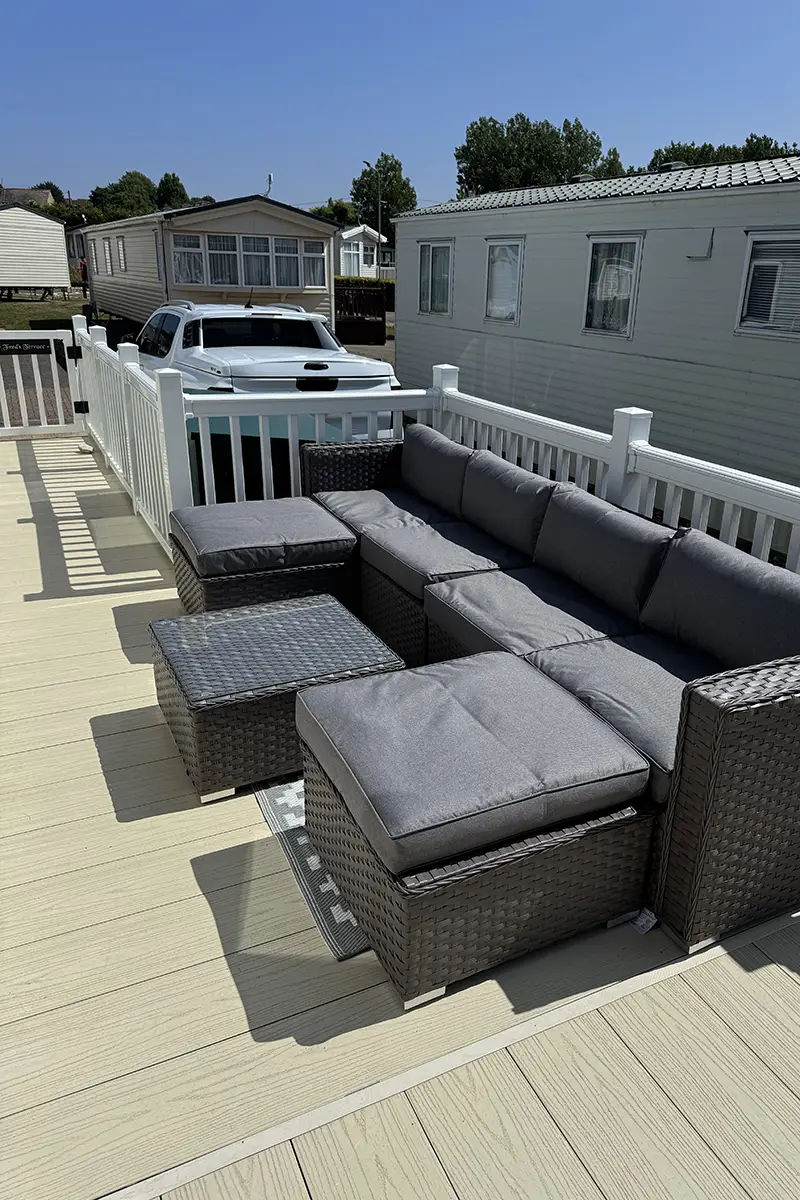 the outdoor area of Wayne's holiday home