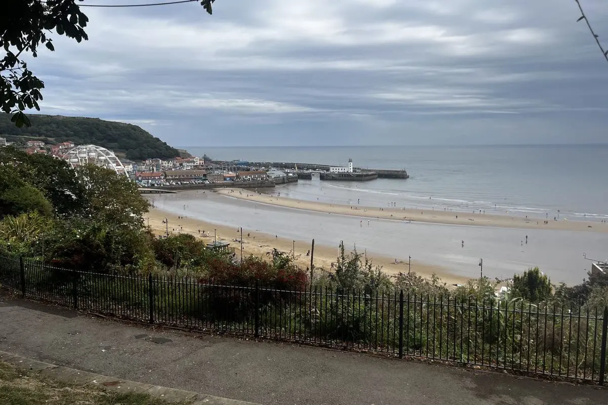 a view of the beach and sea in Primrose Valley
