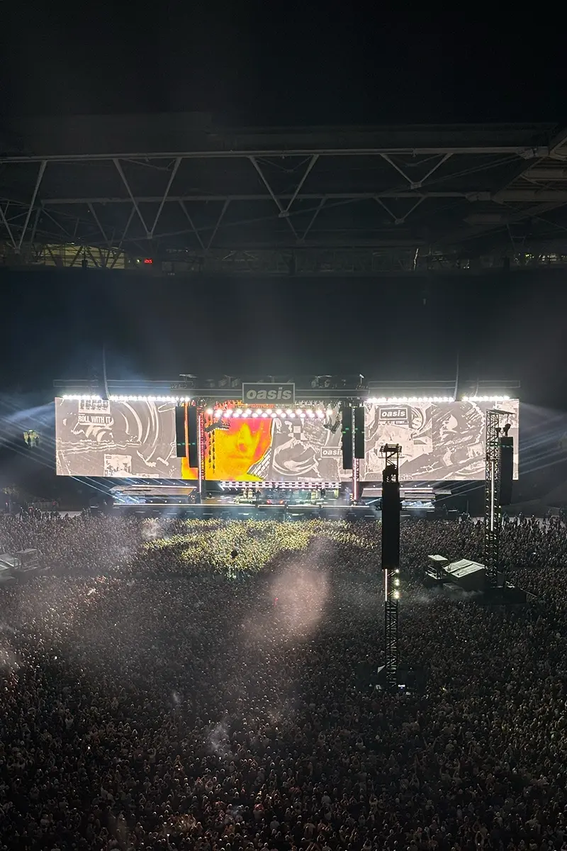 Oasis performing at Wembley