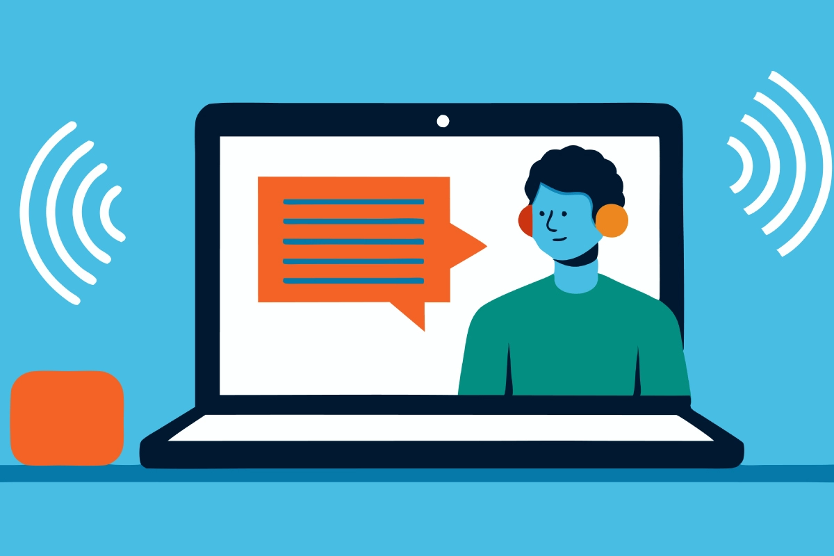 Visually impaired user browsing an accessible website using a screen reader