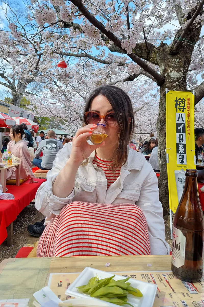 Charly enjoying Asahi in Japan