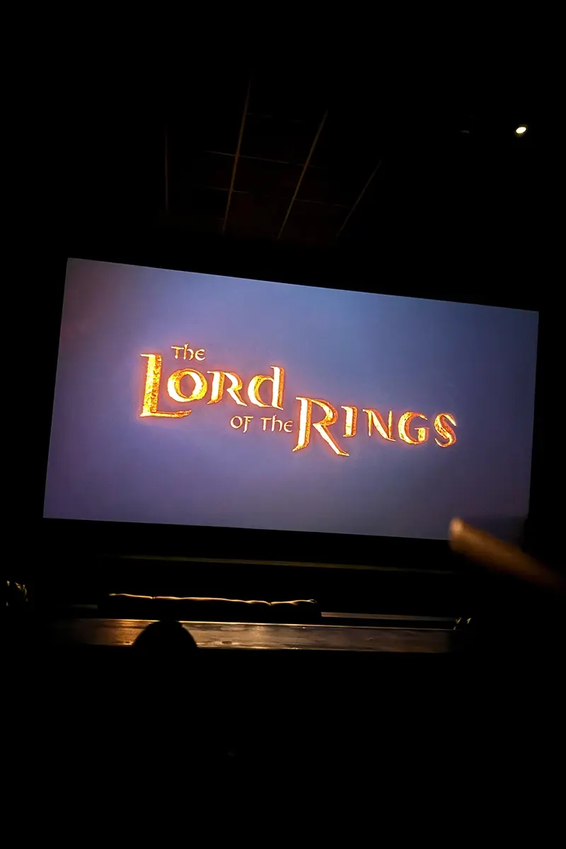 The title car for The Lord of The Rings at the cinema