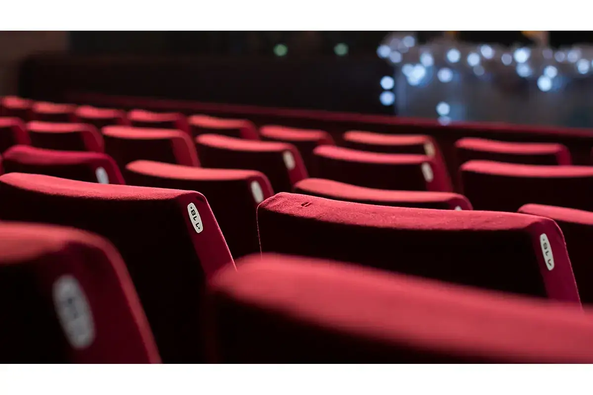 Empty cinema chairs