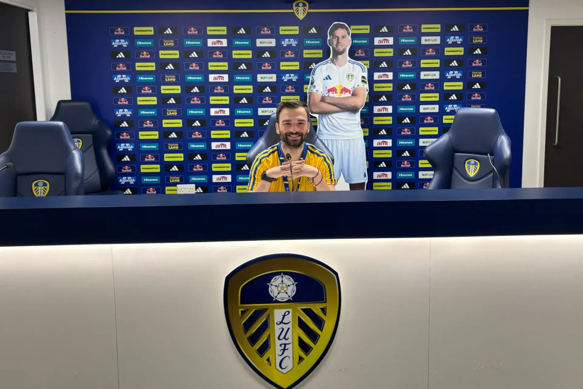 Matt sat in the desk in the Leeds pressroom