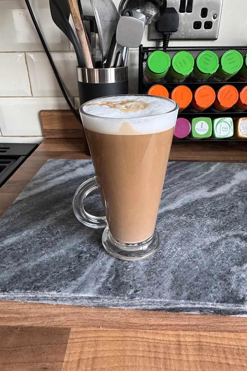 Latte on worktop