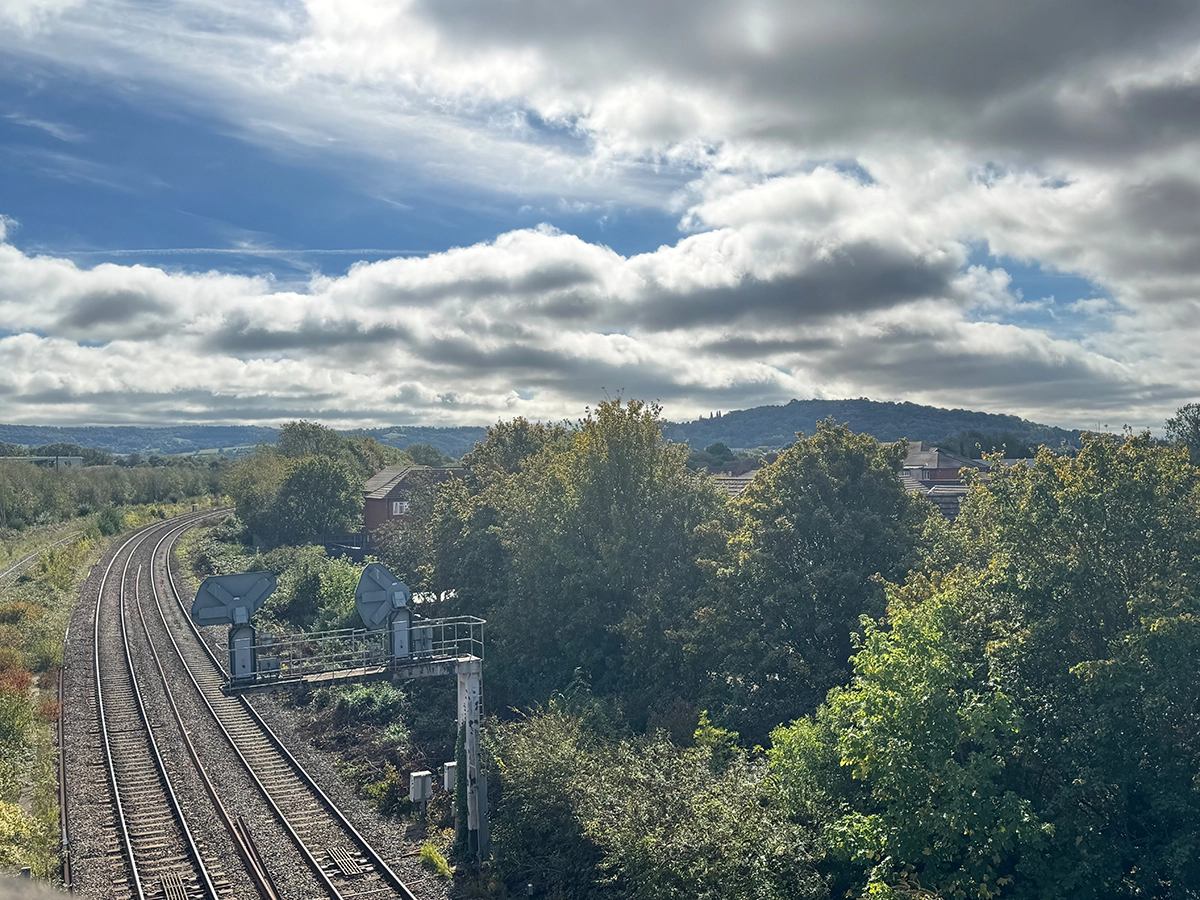Overlooking a railway in the Gloucester countryside