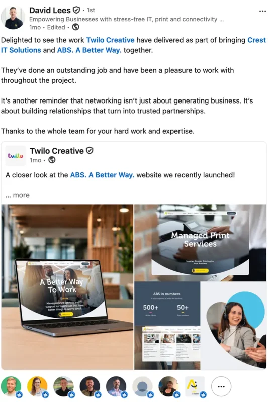 twilo client feedback on linkedin