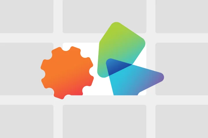 Three website icons in orange, green and blue