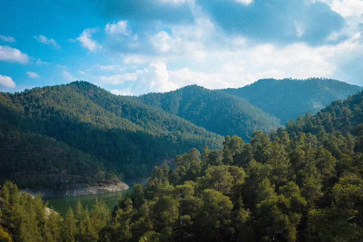 A scenic image of Cyprus showing mountains and the nature.