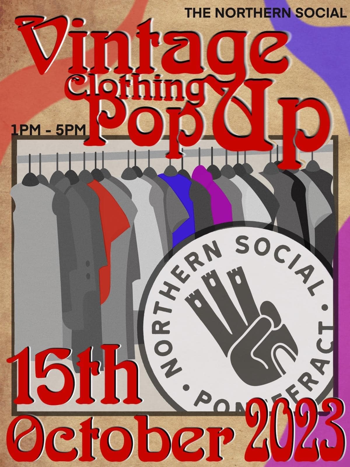 Poster of vintage clothing pop-up event