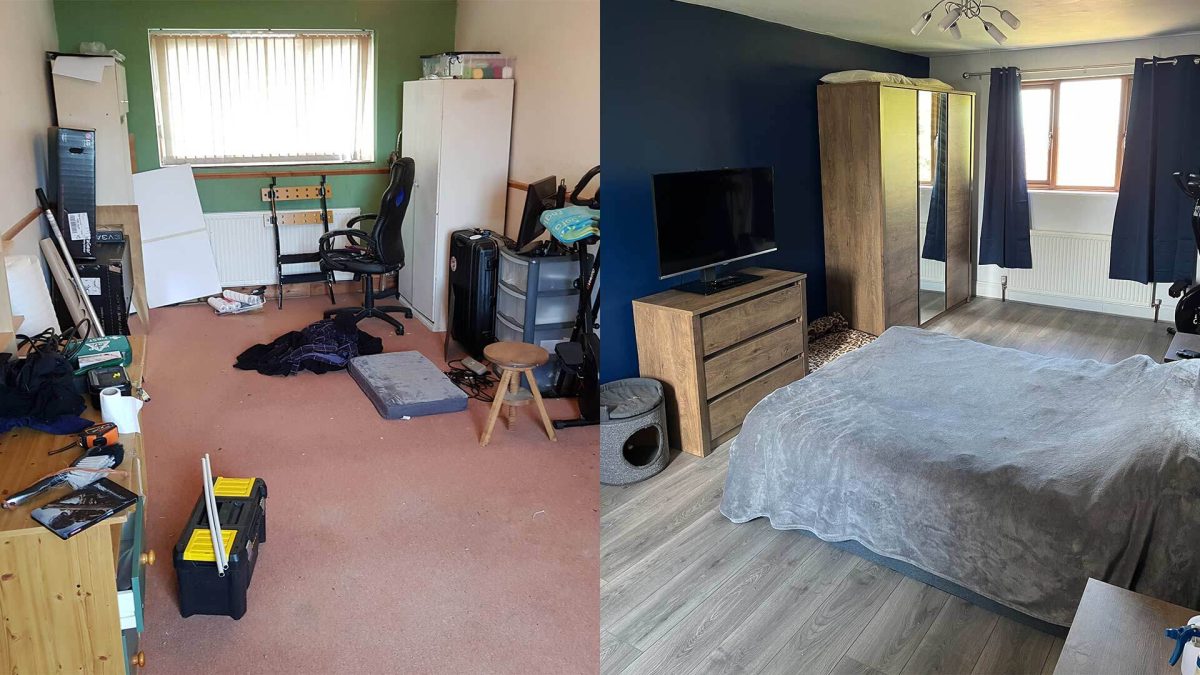 before and after room decorating