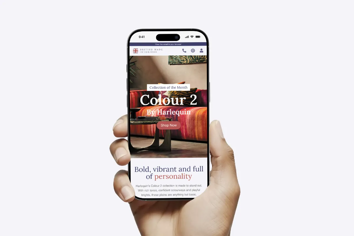 a phone display with the newly designed BMI emails