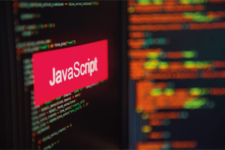 web development code with java script written in a red box