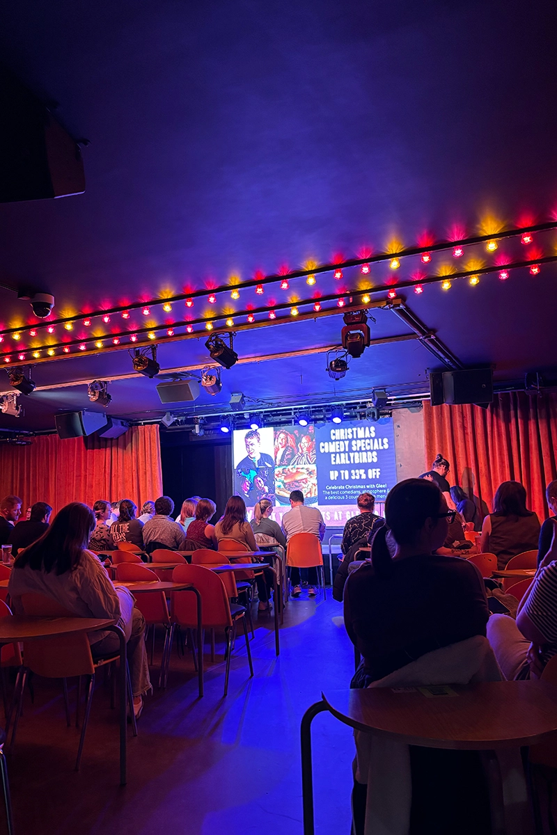 The stage at the Leeds Glee Club