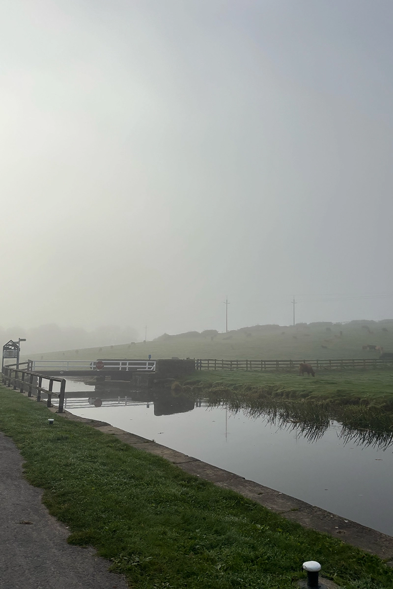 A foggy Leeds-Liverpool canal