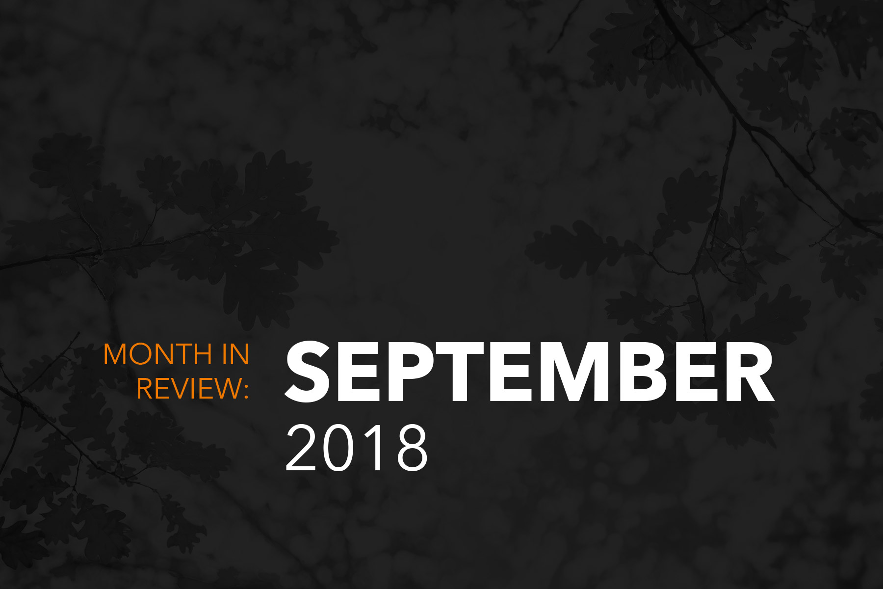 September 2018 Review