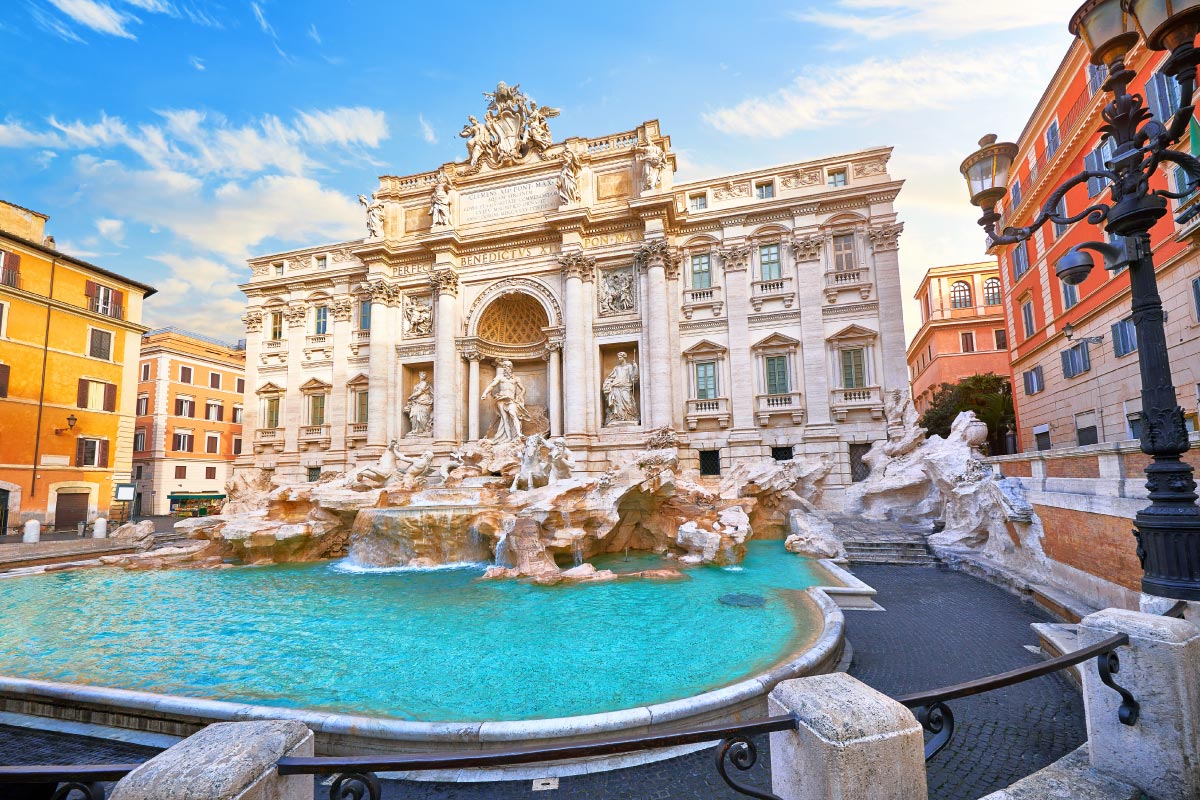 the trevi fountain during the day